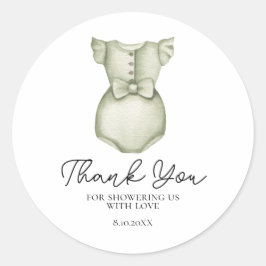 かわいいボホ服女の子ベビーシャワーステッカー ラウンドシール