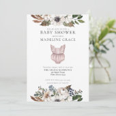 かわいいボホ服女の子ベビーシャワー招待状 招待状 (スタンド正面)