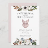 かわいいボホ服女の子ベビーシャワー招待状 招待状 (正面/裏面)