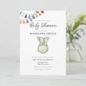 かわいいボホ服女の子ベビーシャワー招待状 招待状 (スタンド正面)