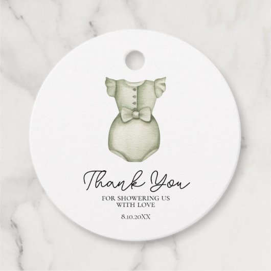 かわいいボホ服女の子ベビーシャワー フェイバータグ (正面)