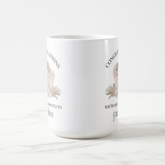 かわいいボホ祖母ちゃん妊娠告知マグカップ コーヒーマグカップ (中央)