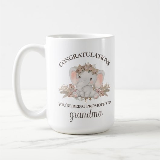 かわいいボホ祖母ちゃん妊娠告知マグカップ コーヒーマグカップ (左)