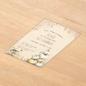 かわいいボホ秋カボチャの誕生日 アクリル招待状 (レイダウン)