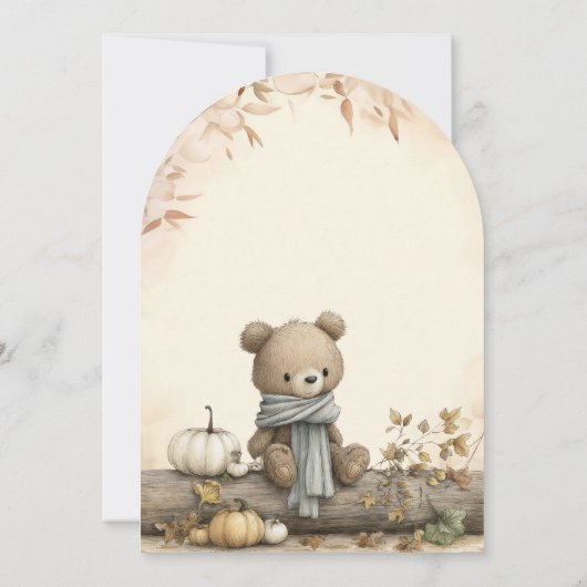 かわいいボホ秋カボチャの誕生日 招待状 (裏面)