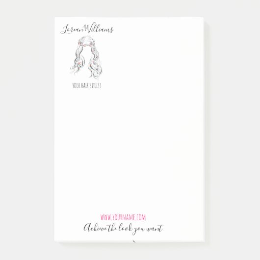 かわいいボホ結婚ヘアースタイル美容師フローラ ポストイット (正面)