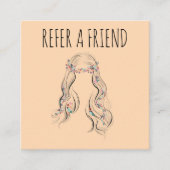 かわいいボホ結婚ヘアースタイル美容師フローラ 予約カード (正面)