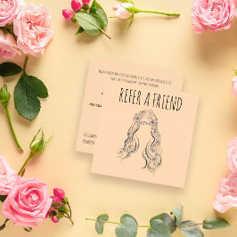 かわいいボホ結婚ヘアースタイル美容師フローラ 予約カード