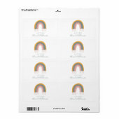 かわいいボホ虹からの贈り物パーソナライズされた ラベル (フルシート)