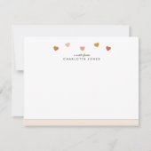 かわいいボホ虹のパターンハート子ども文房具 ノートカード (正面)