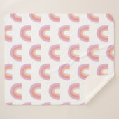 かわいいボホ虹のパタ絵画ーンの珊瑚紫 シェルパブランケット (正面(横))