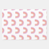 かわいいボホ虹のパタ絵画ーンの珊瑚紫 ラッピングペーパーシート (正面)