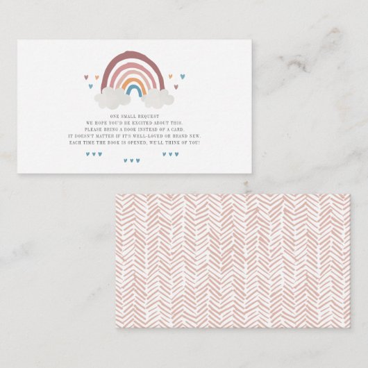かわいいボホ虹の恋ハート本の赤ちゃんシャワー ノートカード (正面/裏面)