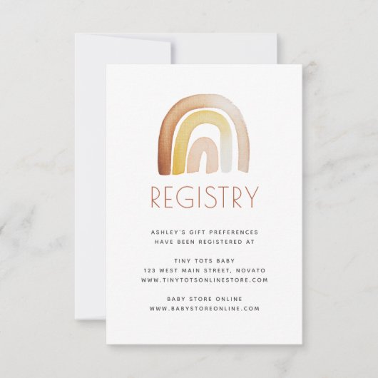 かわいいボホ虹の赤ちゃんシャワーギフト囲いカード 招待状 (正面)