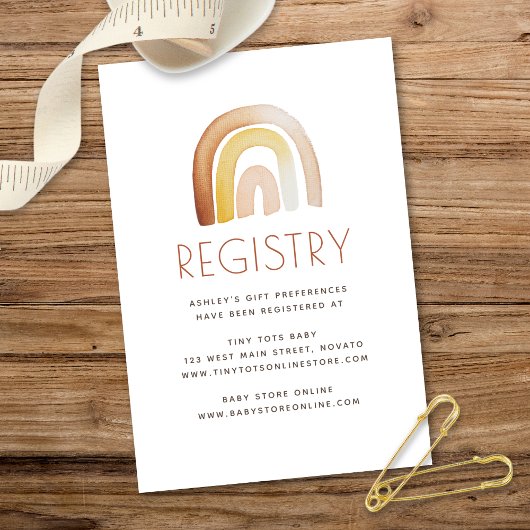 かわいいボホ虹の赤ちゃんシャワーギフト囲いカード 招待状