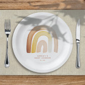 かわいいボホ虹男女兼用赤ちゃんシャワー ペーパープレート