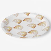 かわいいボホ虹男女兼用赤ちゃんシャワー ペーパープレート (アングル)