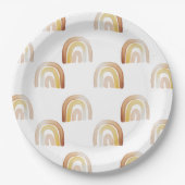 かわいいボホ虹男女兼用赤ちゃんシャワー ペーパープレート (正面)