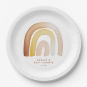かわいいボホ虹男女兼用赤ちゃんシャワー ペーパープレート (正面)