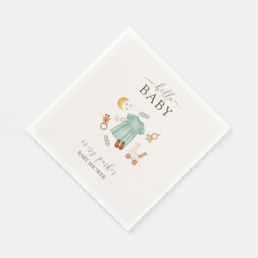 かわいいボホ赤ちゃん女の子の服ベビーシャワー スタンダードランチョンナプキン (角)