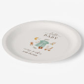 かわいいボホ赤ちゃん女の子の服ベビーシャワー ペーパープレート (アングル)