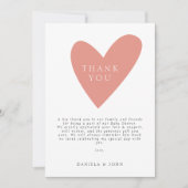 かわいいボホ赤面ピンクハート赤ちゃんシャワーありがとう サンキューカード (正面)