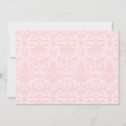 かわいいボホ赤面ピンクボウ女の子シャワー写真 招待状 (裏面)