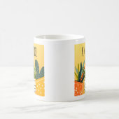 かわいいボホ鉢植えパーソナライズされた植物愛好家 コーヒーマグカップ (中央)