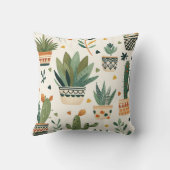 かわいいボホ鉢植え模様屋外 クッション (裏面)