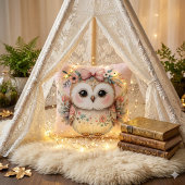 かわいいボホ オウル イラスト クッション