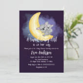 かわいいボホ コアラが月でベビーシャワー 招待状 (スタンド正面)