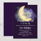 かわいいボホ コアラが月でベビーシャワー 招待状 (正面/裏面)