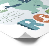 かわいいボホTレックス恐竜キッズルーム子供部屋デコール ポスター (角)