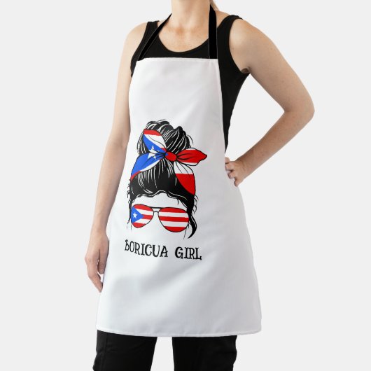 かわいいボリチャガールプエルトリコ国旗 エプロン (インサイチュ)