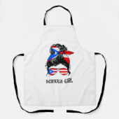 かわいいボリチャガールプエルトリコ国旗 エプロン (正面)
