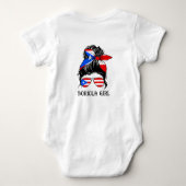 かわいいボリチャガールプエルトリコ国旗 ベビーボディスーツ (裏面)