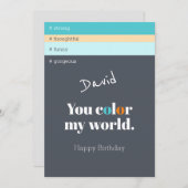 かわいいボーイフレンド絵を描ブルーカラーハッピーバースデー (正面/裏面)