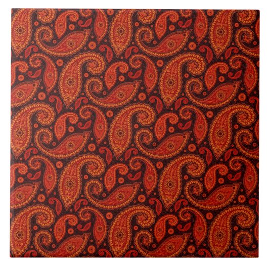 かわいいボーイング旋回ペイズリーパターン タイル (正面)