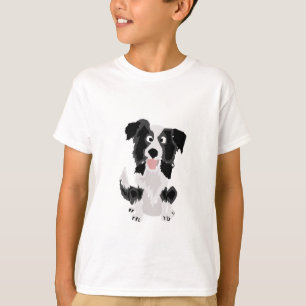 かわいいボーダーコリーのオリジナルの芸術 Tシャツ