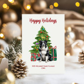 かわいいボーダーコリーの犬家族のクリスマス シーズンカード