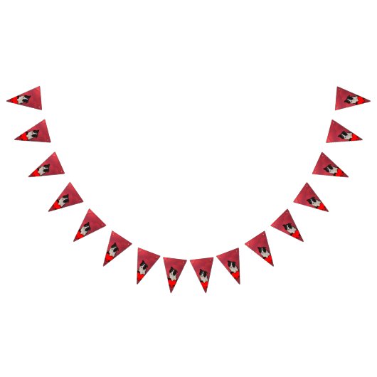 かわいいボーダーコリー バンティングフラッグ (全)