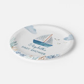 かわいいボート航海の赤ちゃんシャワー ペーパープレート (アングル)
