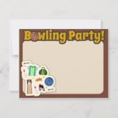かわいいボーリングパーティー時間 招待状 (裏面)