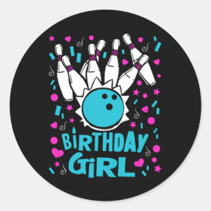 かわいいボーリングパーティー誕生日ガールキッズピンボウリングをする人、 クリケットの投手 ラウンドシール