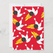 かわいいボーリング子供の誕生日パーティースポーツ 招待状 (裏面)