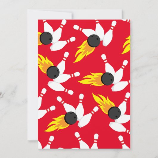 かわいいボーリング子供の誕生日パーティースポーツ 招待状 (裏面)