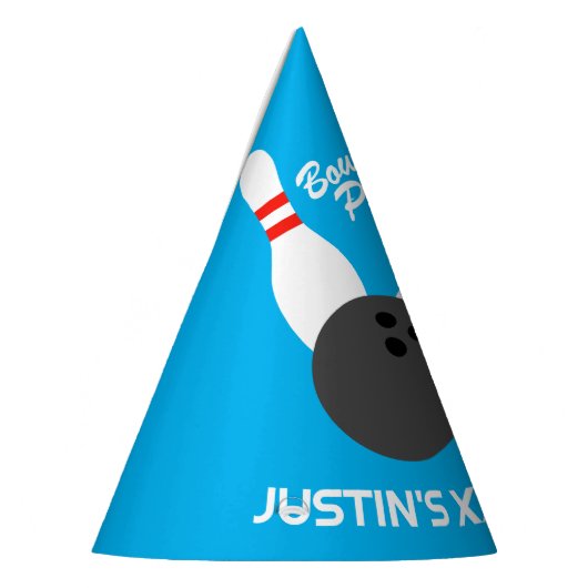 かわいいボーリング誕生日パーティー帽子とカスタム文字 パーティーハット (左)