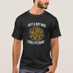 かわいいボールパイソンが大好きな少年Python Tシャツ