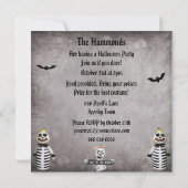 かわいいボーンダマスクハローウィンパーティ 招待状 (裏面)