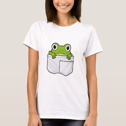 かわいいポケットカエル Tシャツ (正面)